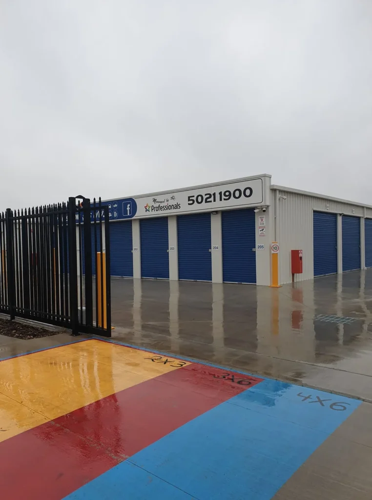 storage facility with blue doors